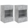 Stylish LED TV Wall Cabinets - 2 pcs Concrete Grey - 40x30x60.5 cm