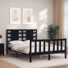 Bed Frame with Headboard Black 120x200 cm Solid Wood Colour black Size 120 x 200 cm 