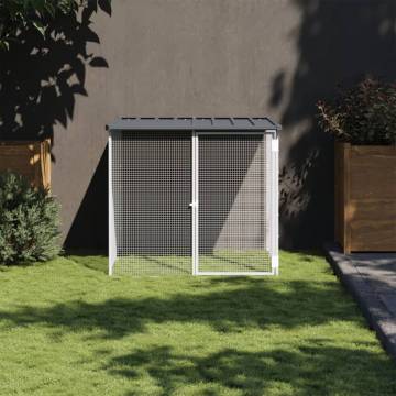 Chicken Cage with Roof - Anthracite Galvanised Steel 103x98cm