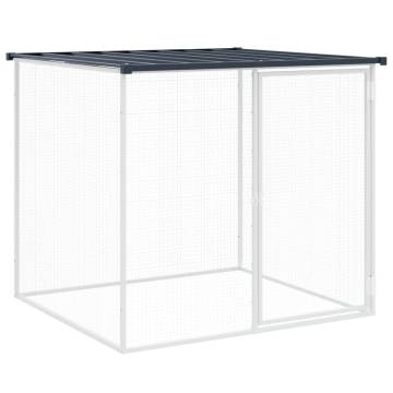 Chicken Cage with Roof - Anthracite Galvanised Steel 103x98cm