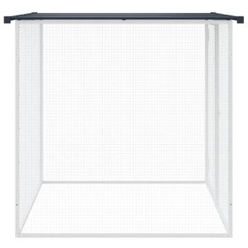 Chicken Cage with Roof - Anthracite Galvanised Steel 103x98cm