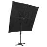 4-Tier Parasol with Aluminium Pole Black 250x250 cm Colour black Quantity in Package 1 