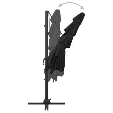 4-Tier Black Parasol with Aluminium Pole - 250x250 cm