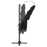 4-Tier Black Parasol with Aluminium Pole - 250x250 cm