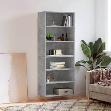 Stylish Highboard Concrete Grey - Engineered Wood Storage