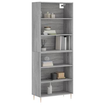 Stylish Highboard Concrete Grey - Engineered Wood Storage