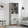 Highboard Concrete Grey 69.5x34x180 cm Engineered Wood Colour concrete grey Quantity in Package 1 Model 2 wood doors 