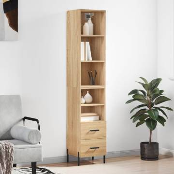 Stylish Highboard Sonoma Oak - 34.5x34x180 cm | HipoMarket