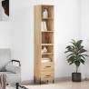 Highboard Sonoma Oak 34.5x34x180 cm Engineered Wood Colour sonoma oak Quantity in Package 1 Model 2 drawers 2 shelves 