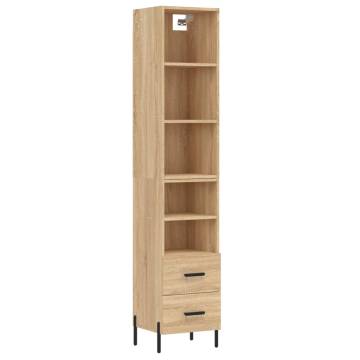 Stylish Highboard Sonoma Oak - 34.5x34x180 cm | HipoMarket