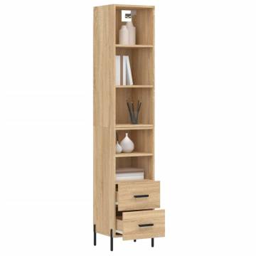 Stylish Highboard Sonoma Oak - 34.5x34x180 cm | HipoMarket