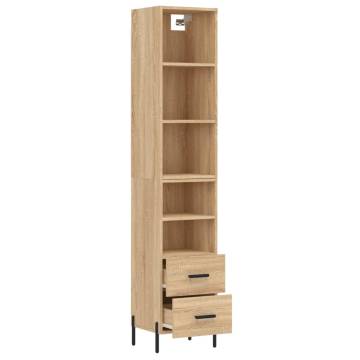 Stylish Highboard Sonoma Oak - 34.5x34x180 cm | HipoMarket