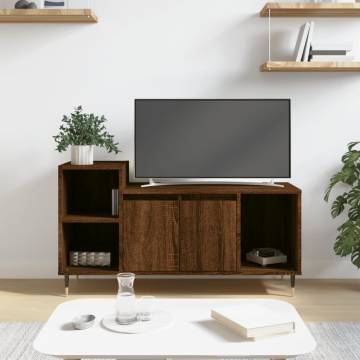 Stylish Brown Oak TV Cabinet | 100x35x55 cm | HipoMarket