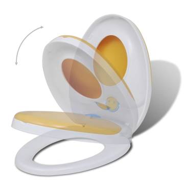 Soft Close Toilet Seats 2pcs - White & Yellow for Families