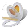 Soft Close Toilet Seats 2pcs - White & Yellow for Families