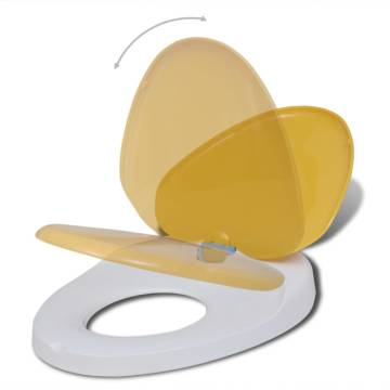 Soft Close Toilet Seats 2pcs - White & Yellow for Families