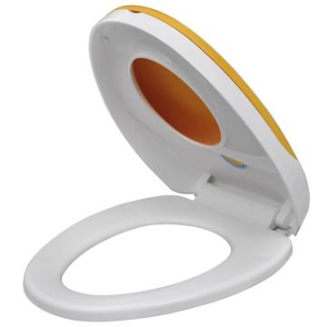 Soft Close Toilet Seats 2pcs - White & Yellow for Families