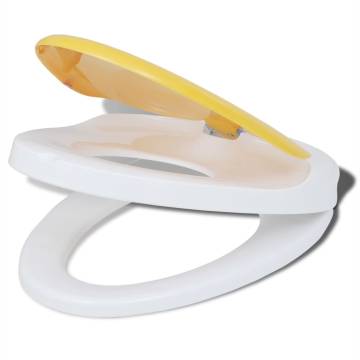 Soft Close Toilet Seats 2pcs - White & Yellow for Families