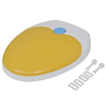 Soft Close Toilet Seats 2pcs - White & Yellow for Families