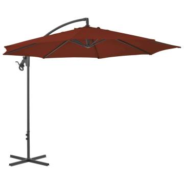 Cantilever Umbrella with Steel Pole 300 cm - Terracotta | HipoMarket