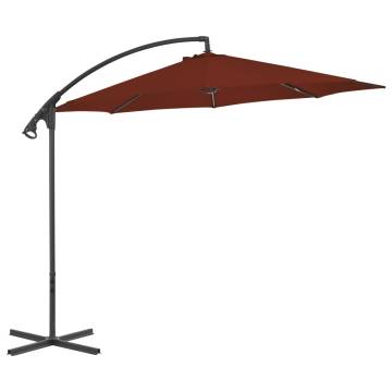 Cantilever Umbrella with Steel Pole 300 cm - Terracotta | HipoMarket