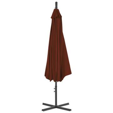 Cantilever Umbrella with Steel Pole 300 cm - Terracotta | HipoMarket