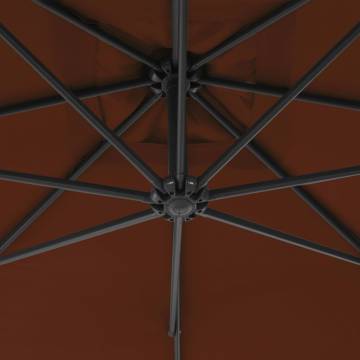 Cantilever Umbrella with Steel Pole 300 cm - Terracotta | HipoMarket