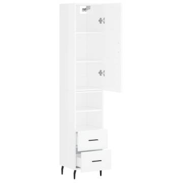 High Gloss White Highboard - Stylish Storage Solution