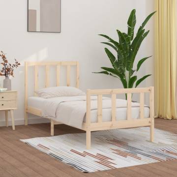 Solid Wood Bed Frame 100x200 cm - Timeless Design & Sturdy