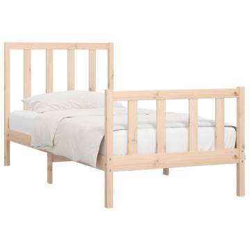 Solid Wood Bed Frame 100x200 cm - Timeless Design & Sturdy