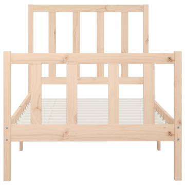 Solid Wood Bed Frame 100x200 cm - Timeless Design & Sturdy