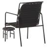 Relaxing Black Leather Armchair with Footrest - Hipo Market