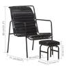 Relaxing Black Leather Armchair with Footrest - Hipo Market