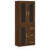 Stylish Highboard Brown Oak - Durable Engineered Wood Storage