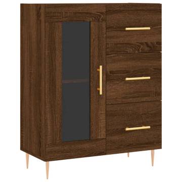 Stylish Highboard Brown Oak - Durable Engineered Wood Storage