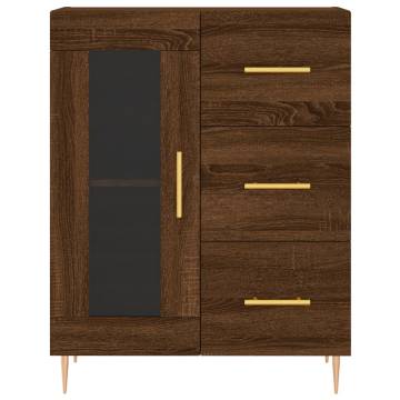 Stylish Highboard Brown Oak - Durable Engineered Wood Storage