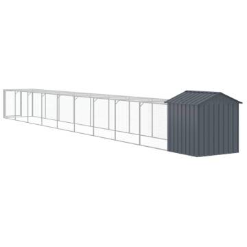 Chicken Cage with Run Anthracite - Galvanised Steel - HipoMarket