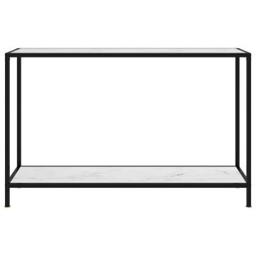 Stylish White Console Table 120x35x75 cm with Glass Top