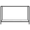 Stylish White Console Table 120x35x75 cm with Glass Top