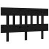 Black Double Bed Frame with Headboard | Solid Pine Wood