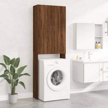 Washing Machine Cabinet Brown Oak - Stylish & Functional Storage