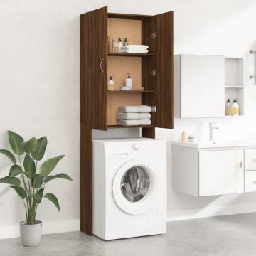 Washing Machine Cabinet Brown Oak - Stylish & Functional Storage