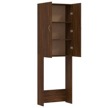 Washing Machine Cabinet Brown Oak - Stylish & Functional Storage