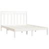 White Solid Wood Bed Frame 160x200 cm - Timeless Design