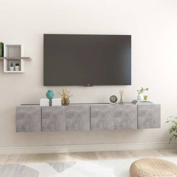 Hanging TV Cabinets 3 pcs Concrete Grey - Modern Design