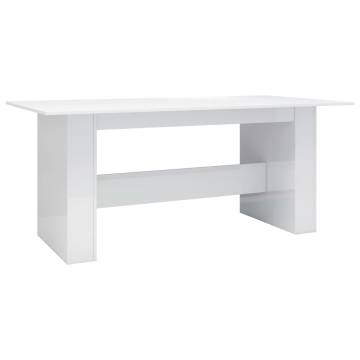 High Gloss White Dining Table 180x90cm - Modern & Elegant