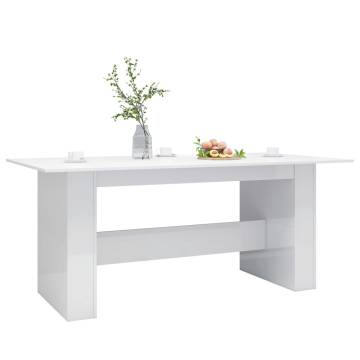 High Gloss White Dining Table 180x90cm - Modern & Elegant