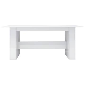 High Gloss White Dining Table 180x90cm - Modern & Elegant