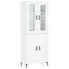 Stylish Highboard High Gloss White - 69.5x34x180 cm