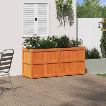 Garden Planter Wax Brown - Solid Pine Wood, 150x50x70 cm